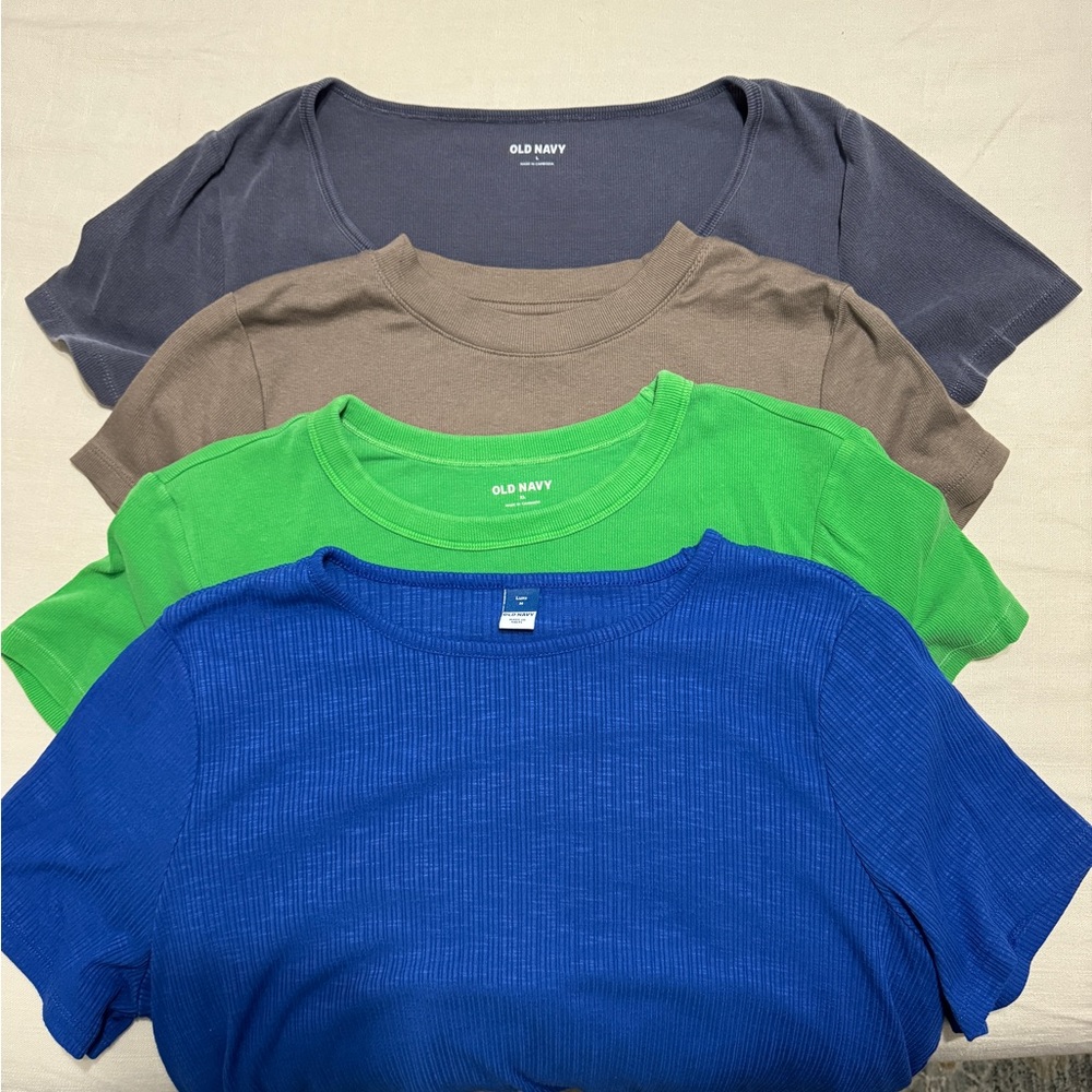 Old Navy Colorful T-Shirt Set - Blue, Green, Brown, Gray